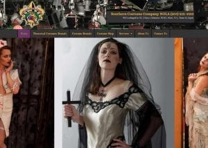 southern costume company website design image