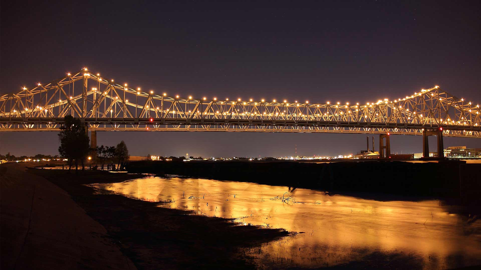 New Orleans Mississippi River at Night